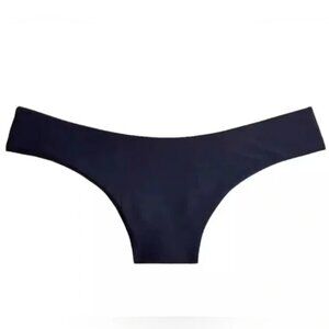 J Crew Curved Waist Cheeky Bikini Bottoms in Navy Blue Size M New